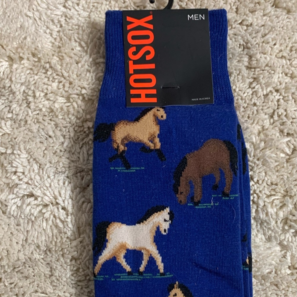 Hot Sox Men’s Horse Crew Socks - Picture 3 of 5